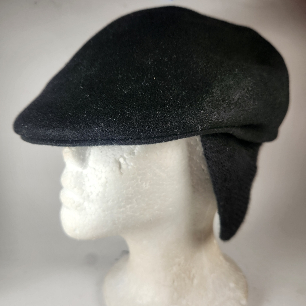 HENSCHEL Trapper Hat Men's Medium Black Wool Made USA Vintage